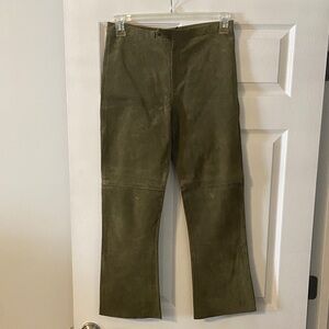 Beautiful People  Stylish Olive color  Women’s suede pants inseam 28” waist 28”